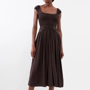La Ligne Vivian Chocolate Silk Dress xs s